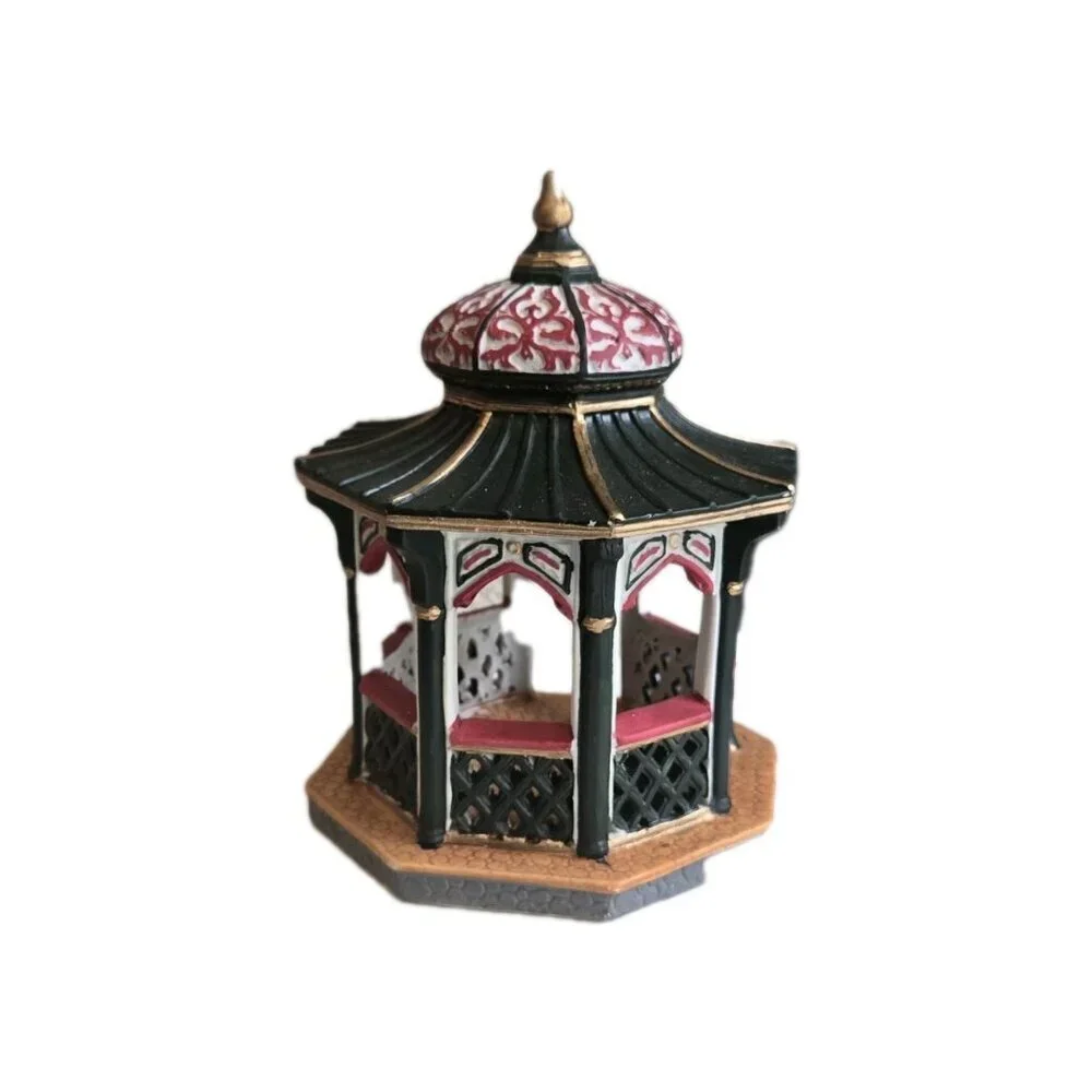 Vintage 1996 LEMAX Ceramic Gazebo Christmas Village Decor